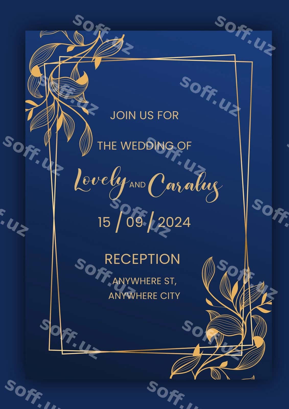 Floral minimal wedding poster template | Floral minimal wedding poster template 1