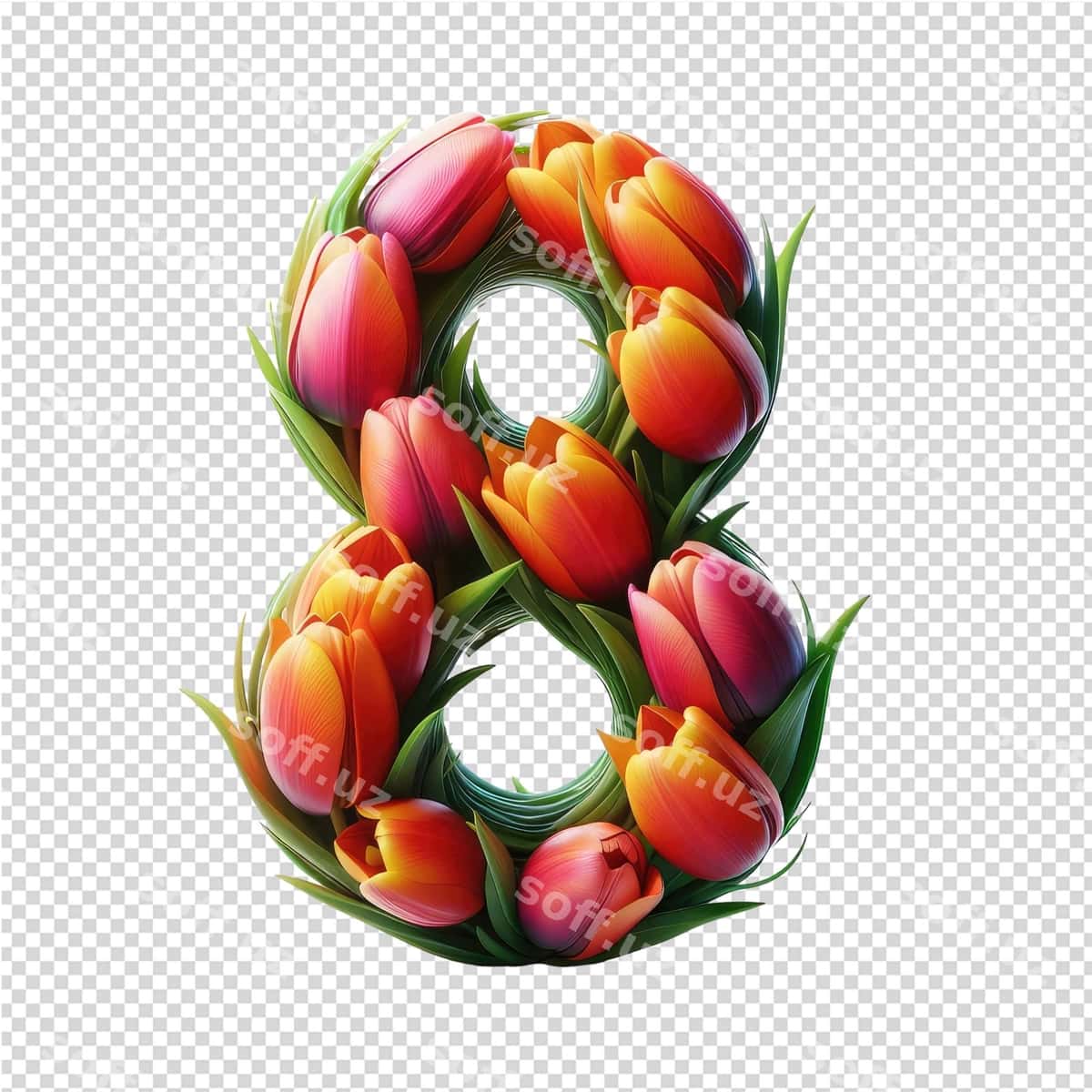 6-raqamli gul u | Flower with number 6 it 1
