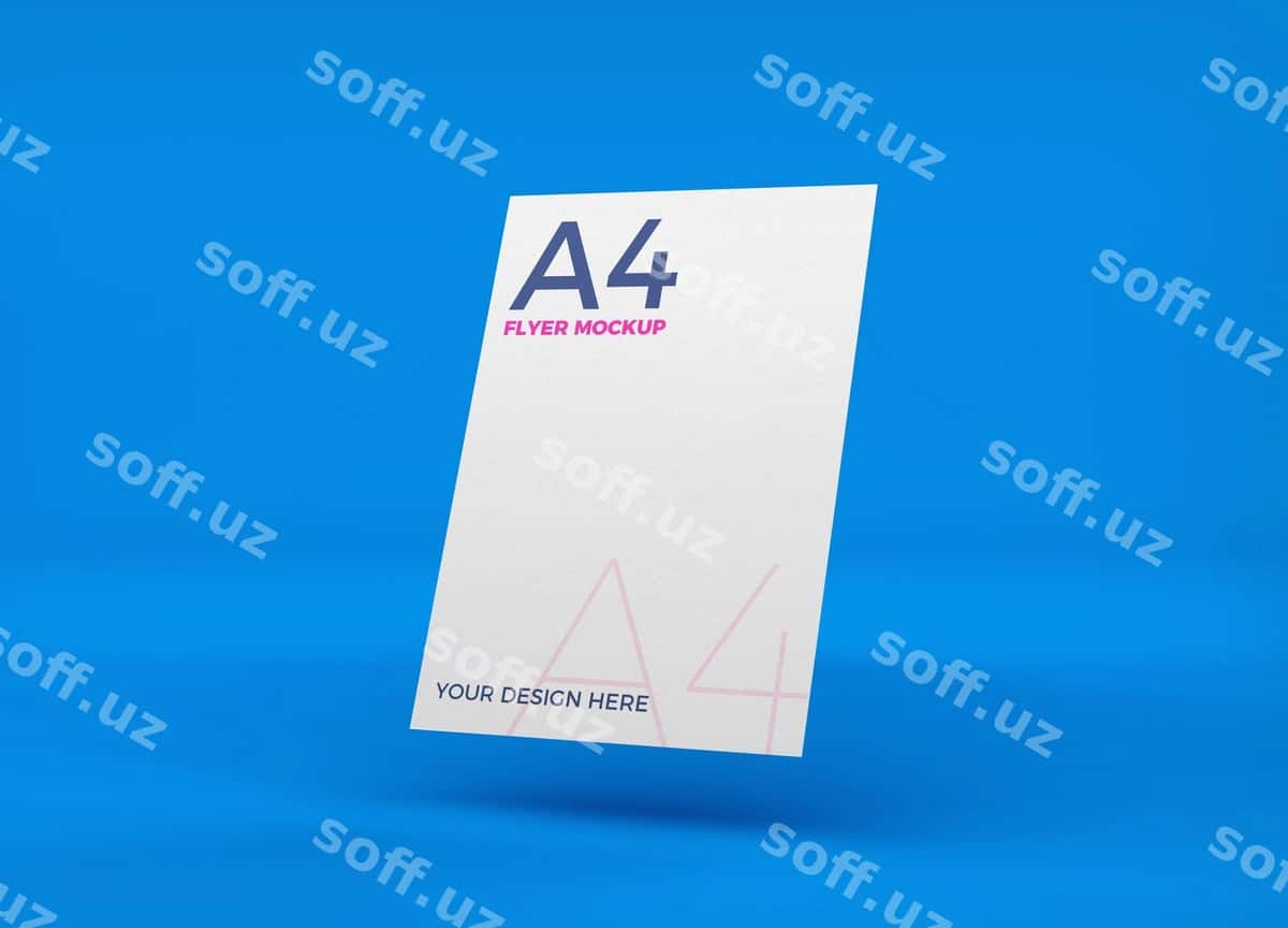 Flayer mokap dizaynining 3D renderi | Flyer mockup design 3d rendering 1