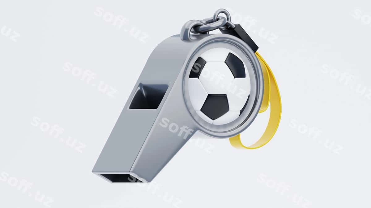 Futbol svistoki 3d ikonka | Football whistle 3d icon 1