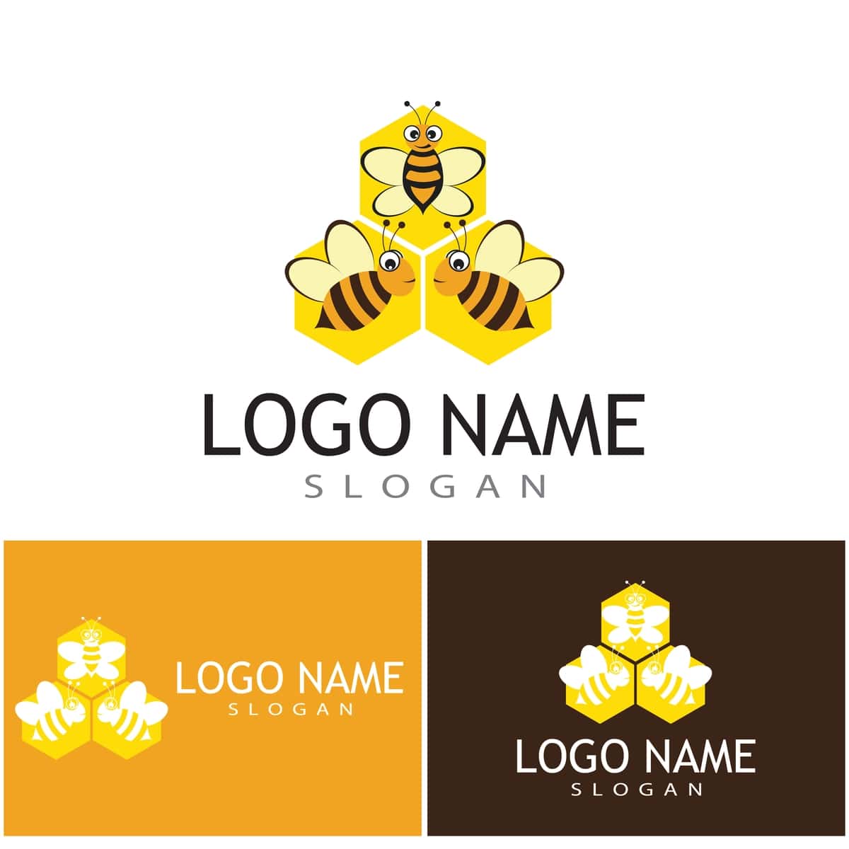 Honeycomb logotipi vektorli teksturali illyustratsiya dizayni | Honeycomb logo vector texture illustration design 1