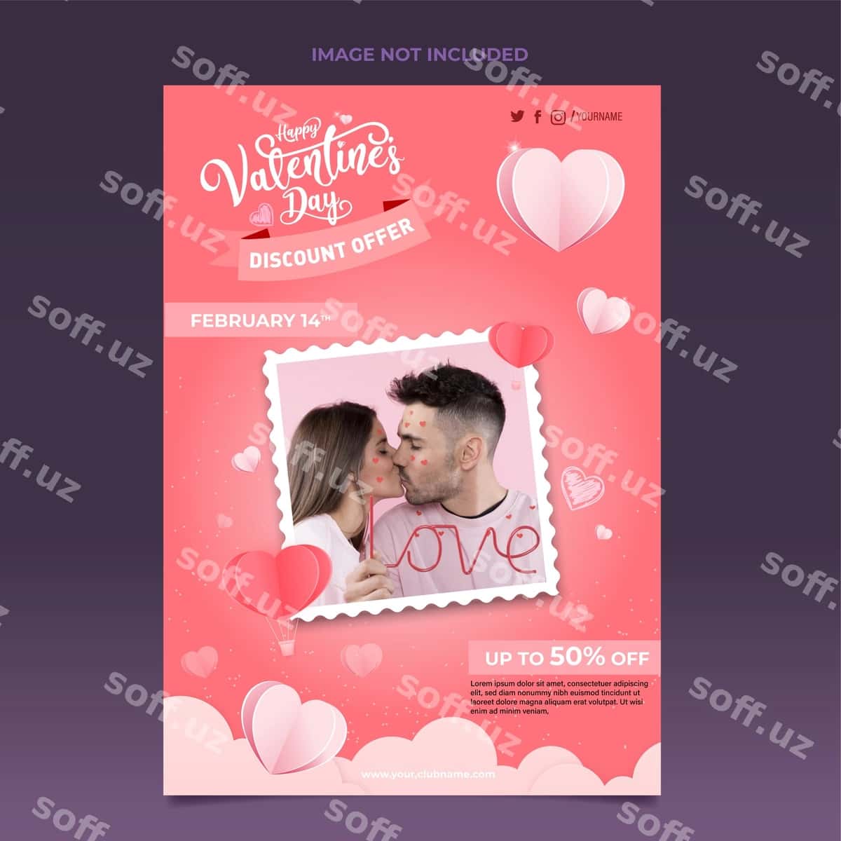 Bepul tekis vektor Valentinston kuni | Free vector flat valentine s day 1