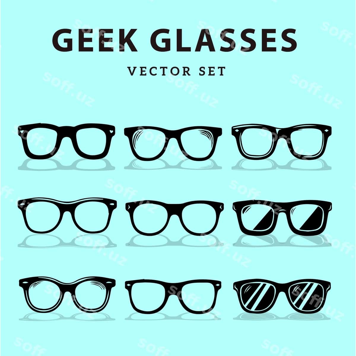 Bepul vektorli geek ko'zoynaklari to'plami | Free vector geek glasses collection 1