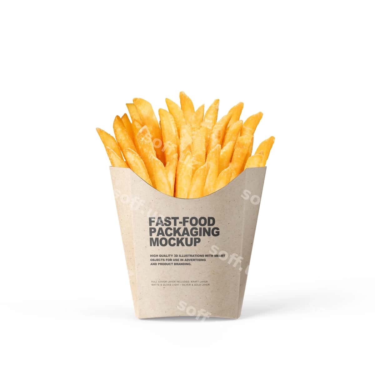 Frenc fri paketi psd mockup | French fries pack psd mockup 1