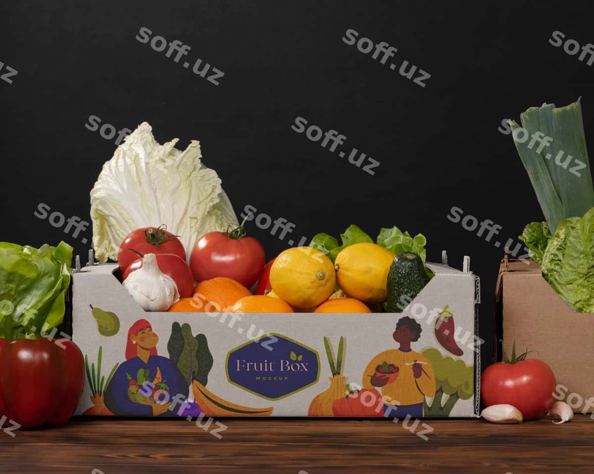 Yangi ovqatlar karton qutisi | Fresh vegetables carton box 1
