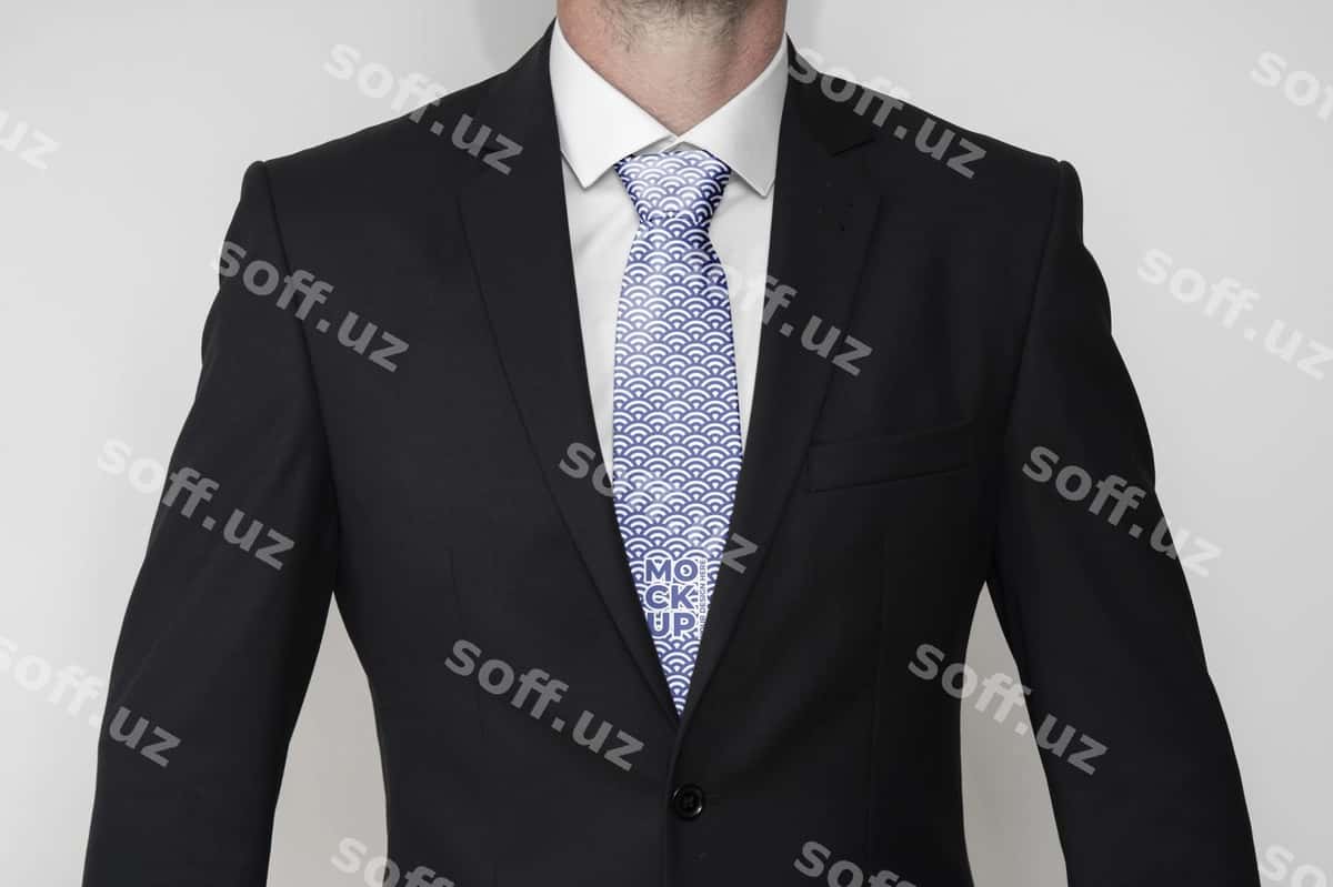 Oldingi ko'rinishdagi chiroyli erkak ko'ylak bilan bog'langan asosiy so'zlar: "Oldingi ko'rinishdagi, chiroyli erkak, ko'ylak bilan bog'langan." | Front view elegant man wearing blue tie 1