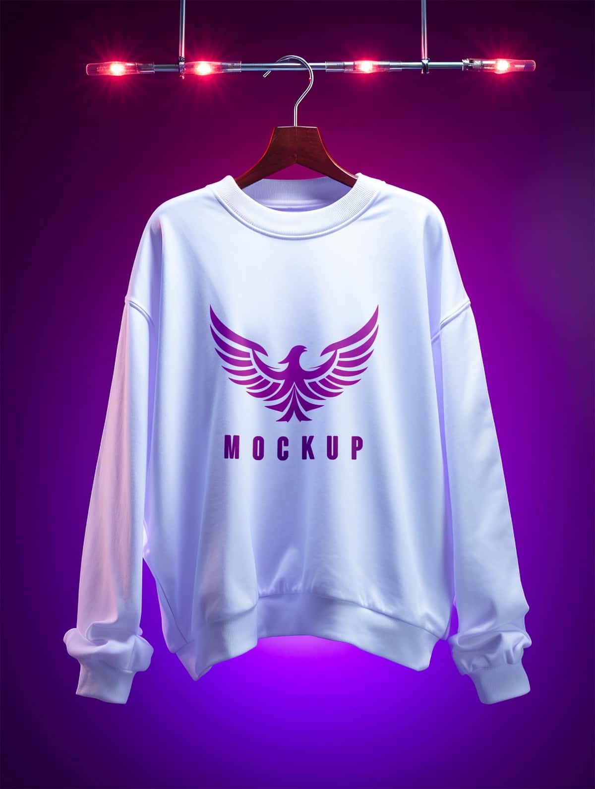 Oq yengli kozok maketi | White full sleeve sweatshirt mockup 1