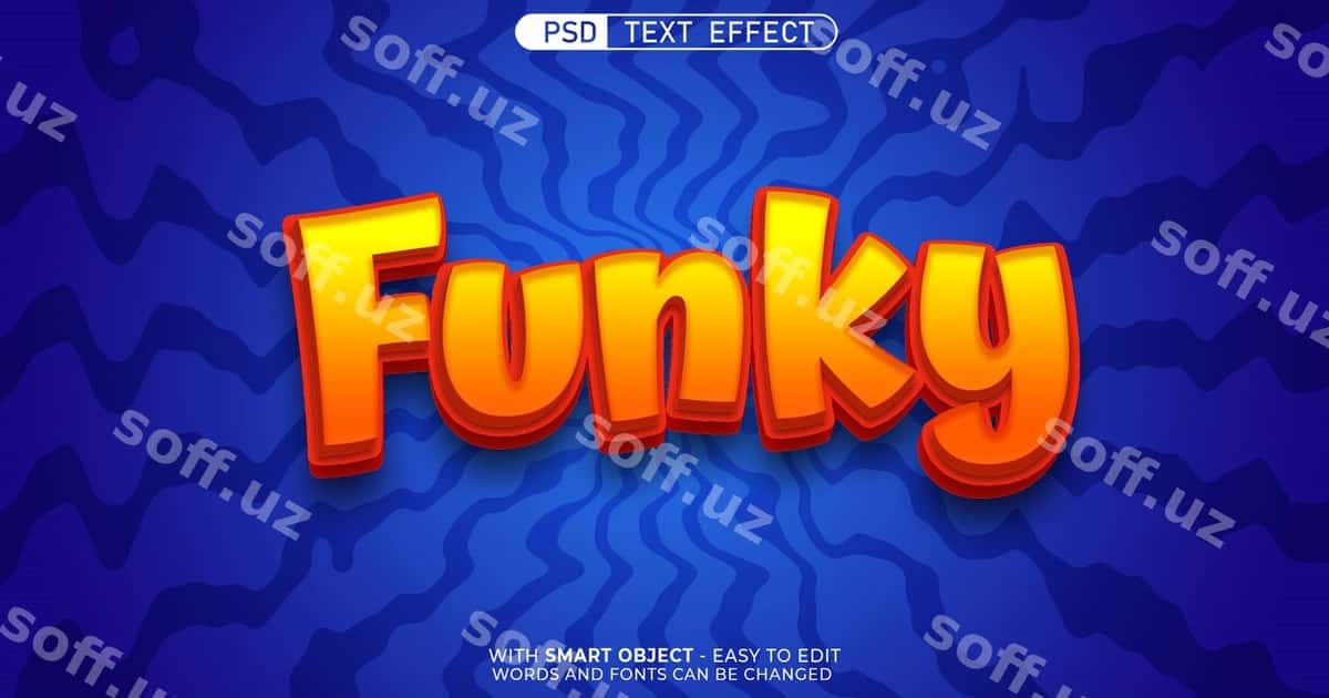 Tahrirlanadigan 3D uslubidagi matn effekti bilan qiziqarli | Funky with editable 3d style text effect 1