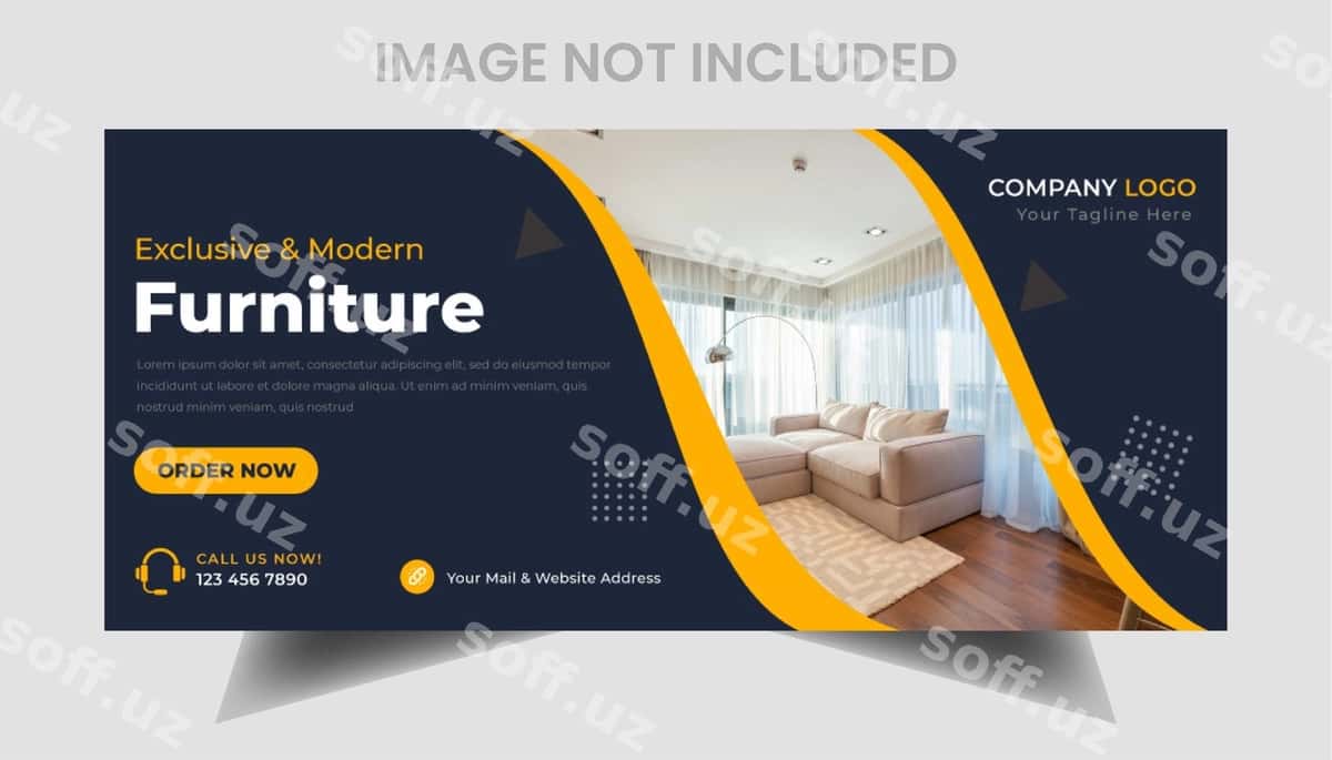 Mebel Facebook muqova sahifasi shabloni | Furniture facebook cover page template 1