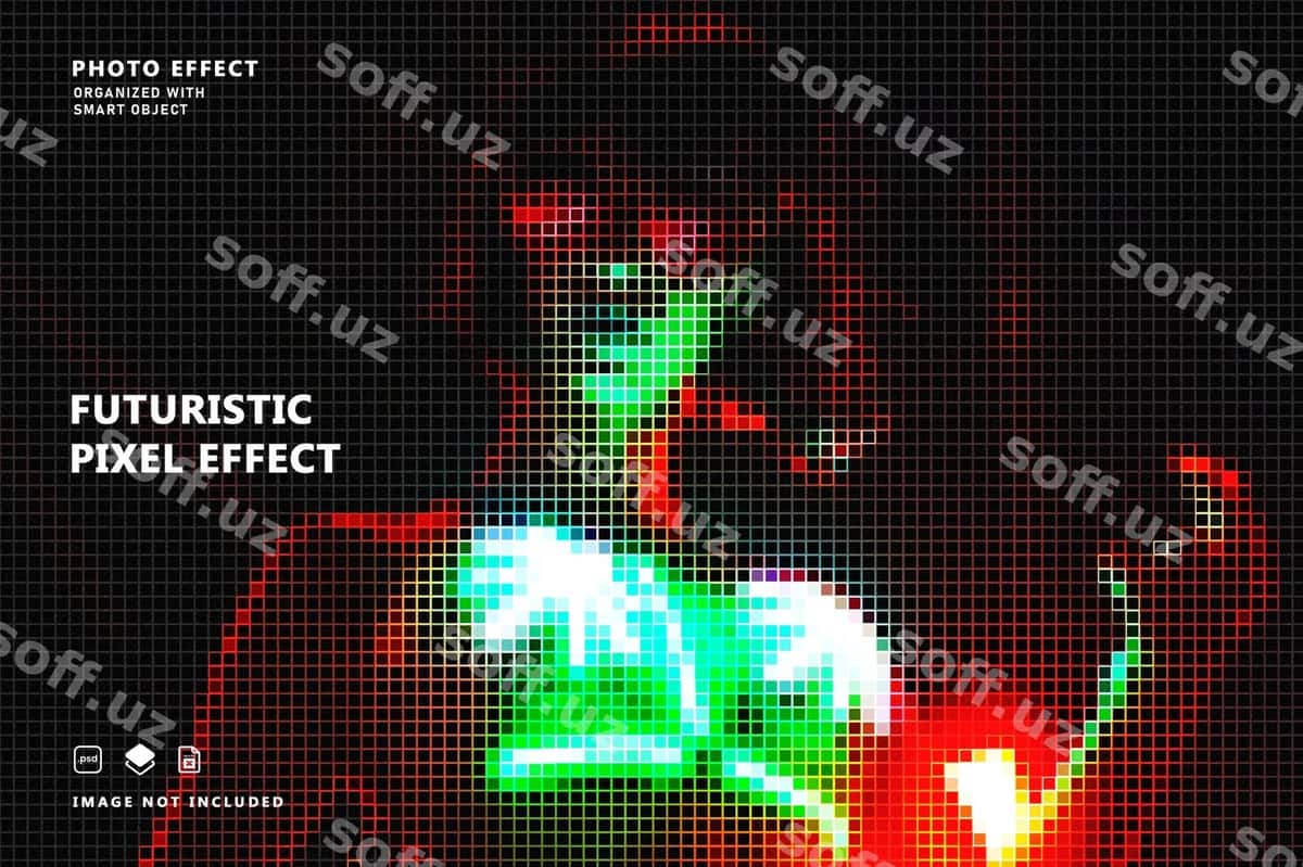 Kelajakchi piksel fotosur'at ta'siri | Futuristic pixel photo effect 1