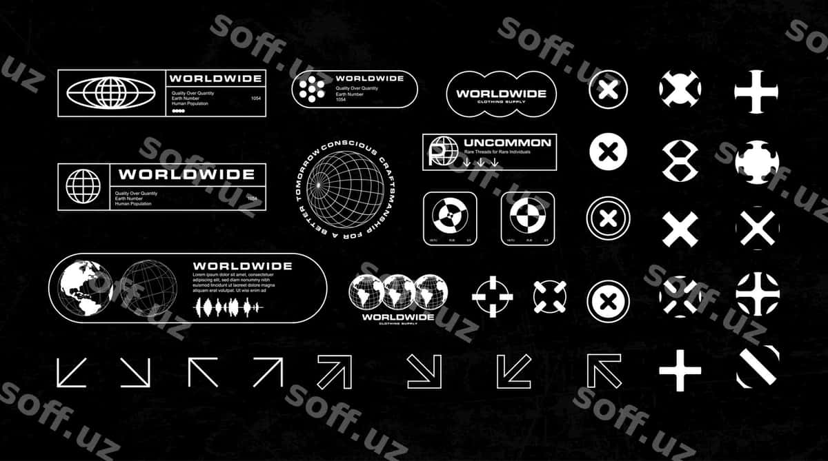 Futuristik UI dizayn elementlari | Futuristic ui design elements 1