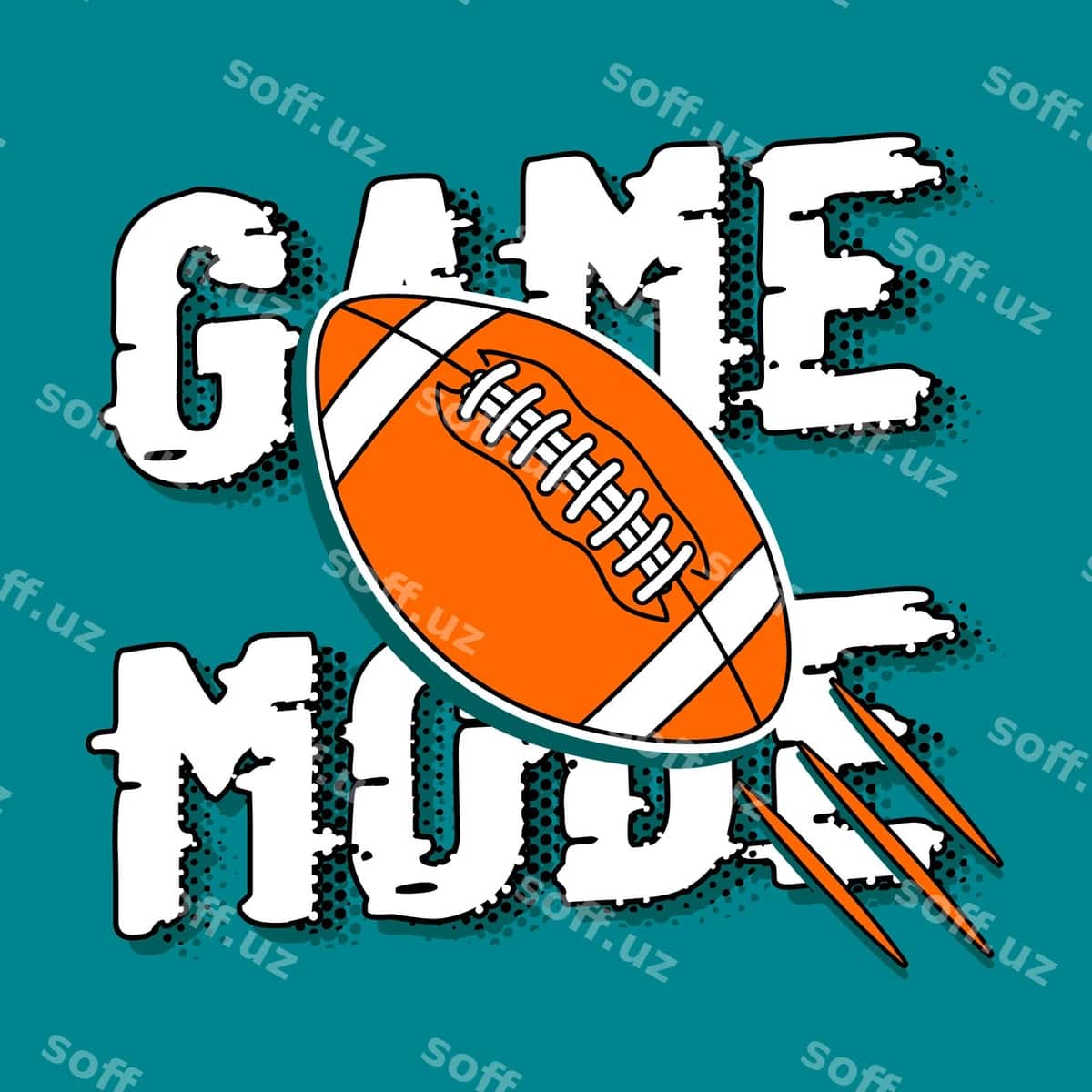 Futbol to'pi bilan o'yin rejimi matn effekti | Game mode text effect with football ball 1