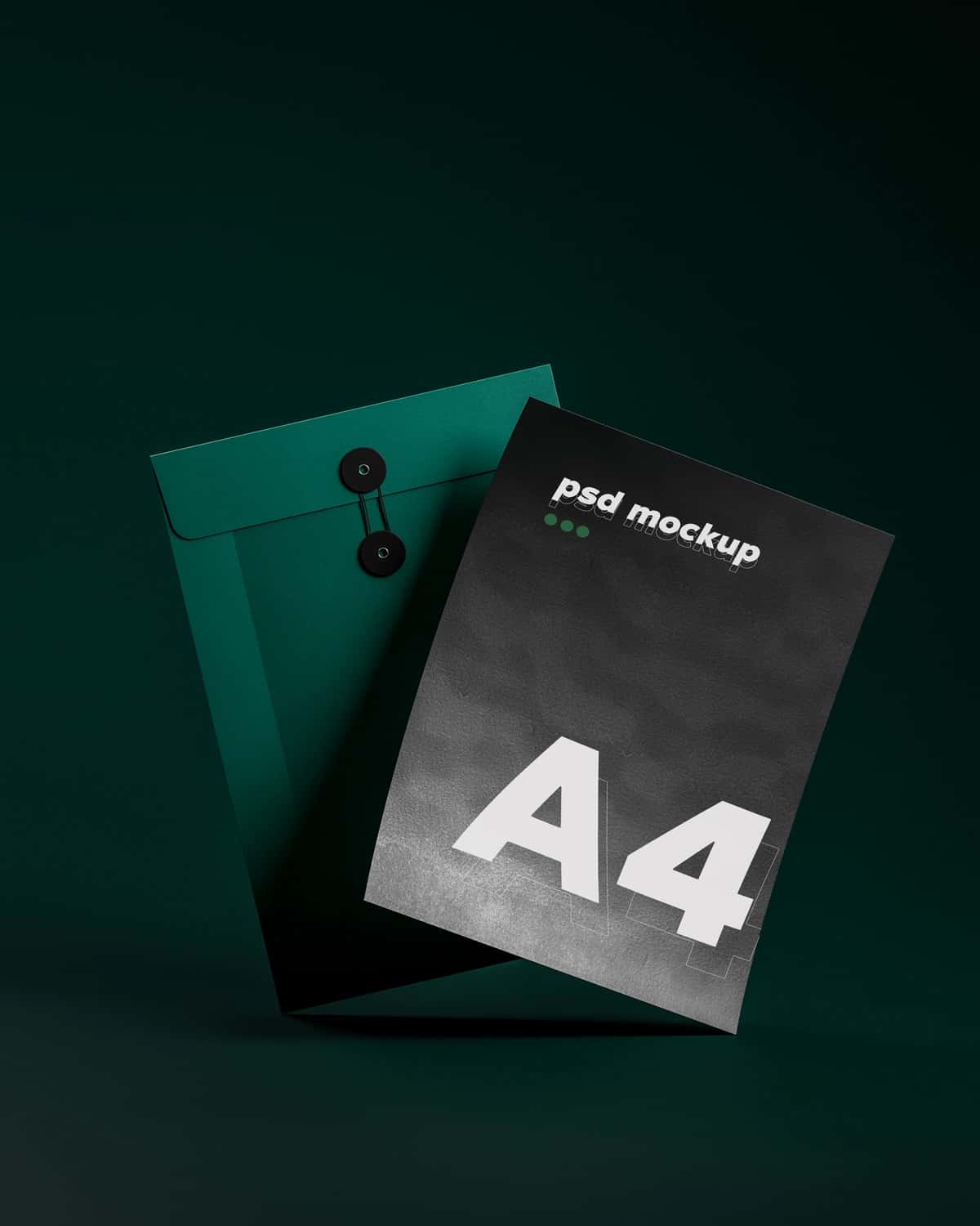 Statsionar a4 qora qog'oz maketi vizualizatsiyasi qora fon | Stationary a4 black paper mockup visualization black background 1