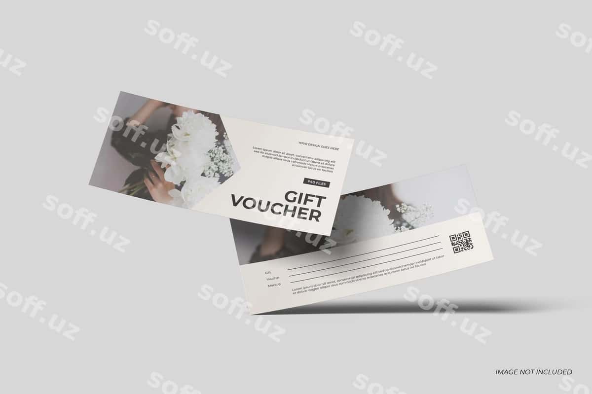 Sovuq sovg'a voucheri mockupi | Gift voucher mockup 1