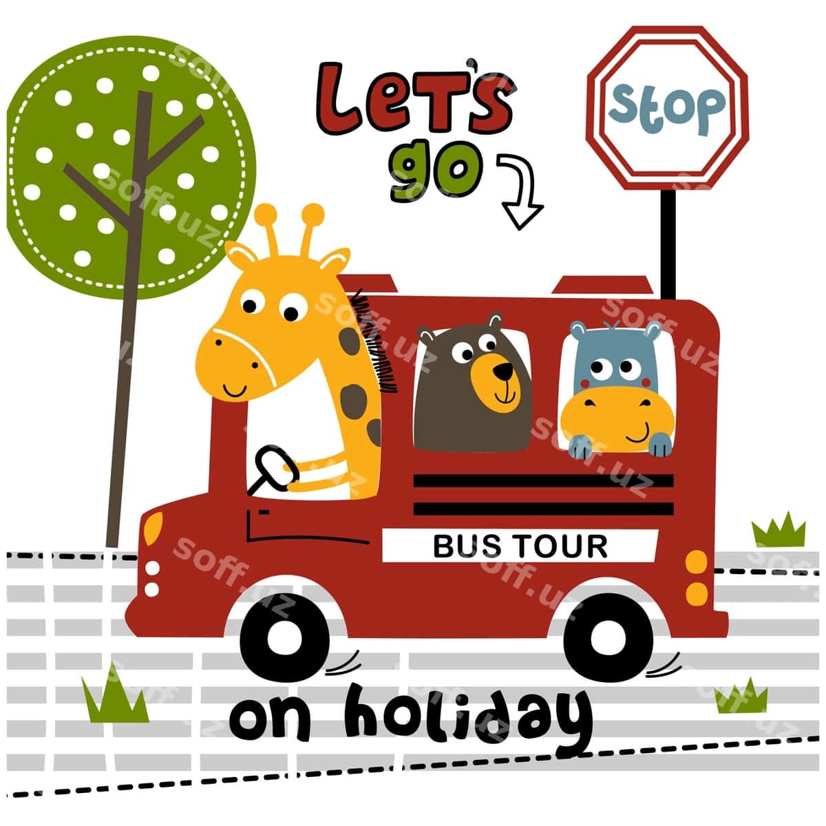 Jiraf do'stlar avtobus gulbishik hayvon multfil'm | Giraffe friends bus funny animal cartoon 1