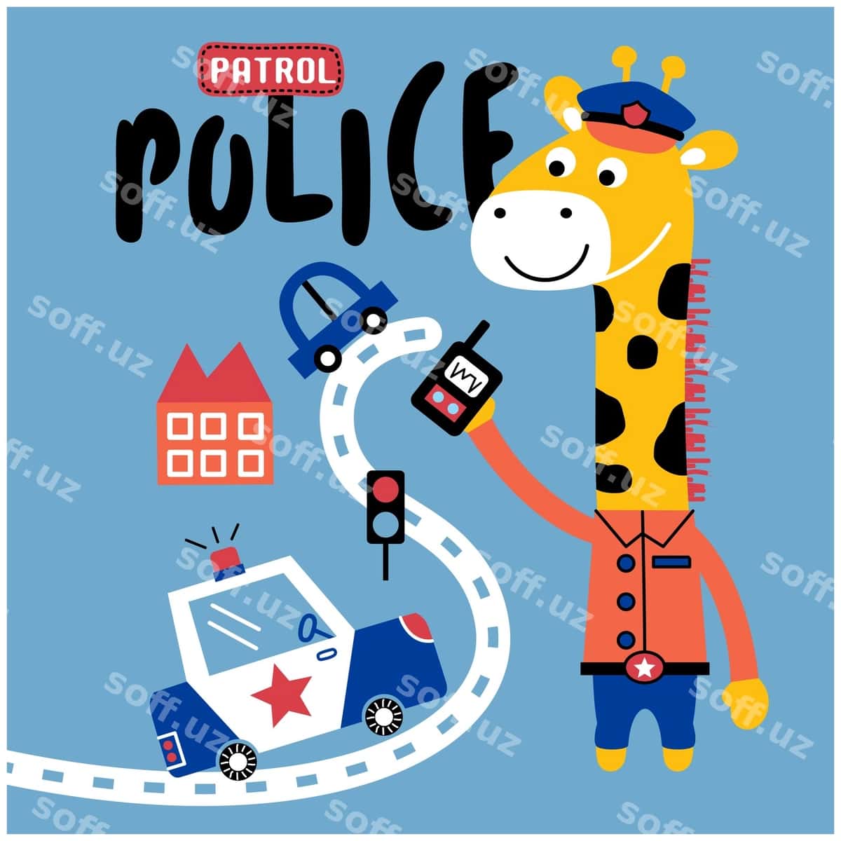 Jangiraf politsiyasi kulgili hayvon karyakatur | Giraffe police funny animal cartoon 1