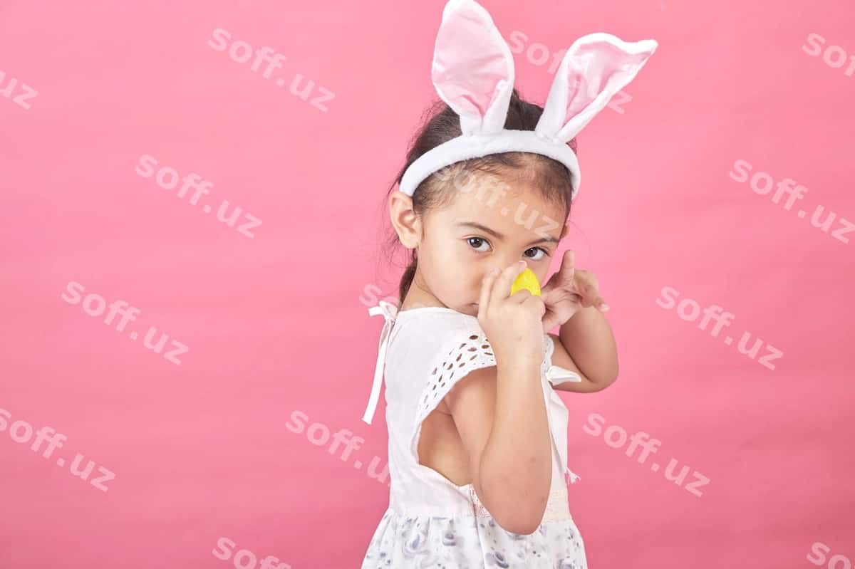Quyon quloqli qiz Pasxa kuni | Girl with rabbit ears easter day 1