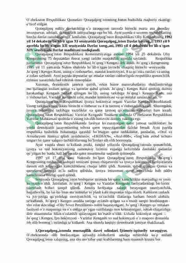 MUSTAQILLIK YILLARIDA QORAQALPOG’ISTON RESPUBLIKASI 4