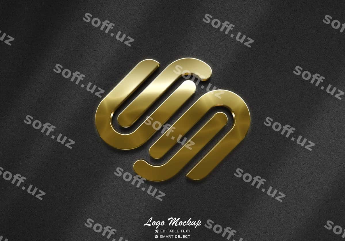 Shaffof oltin logotip namunasi | Glossy gold logo mockup 1