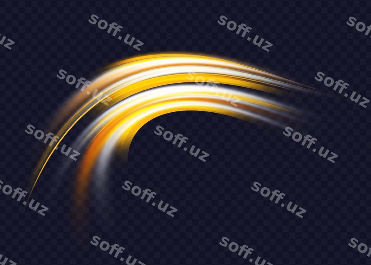 Yorqin sariq ark chiroq chizuqlar effekti | Glowing yellow arc light lines effect 1