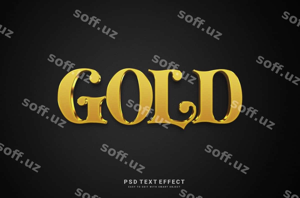Oltin matn effekti | Gold text effect 1