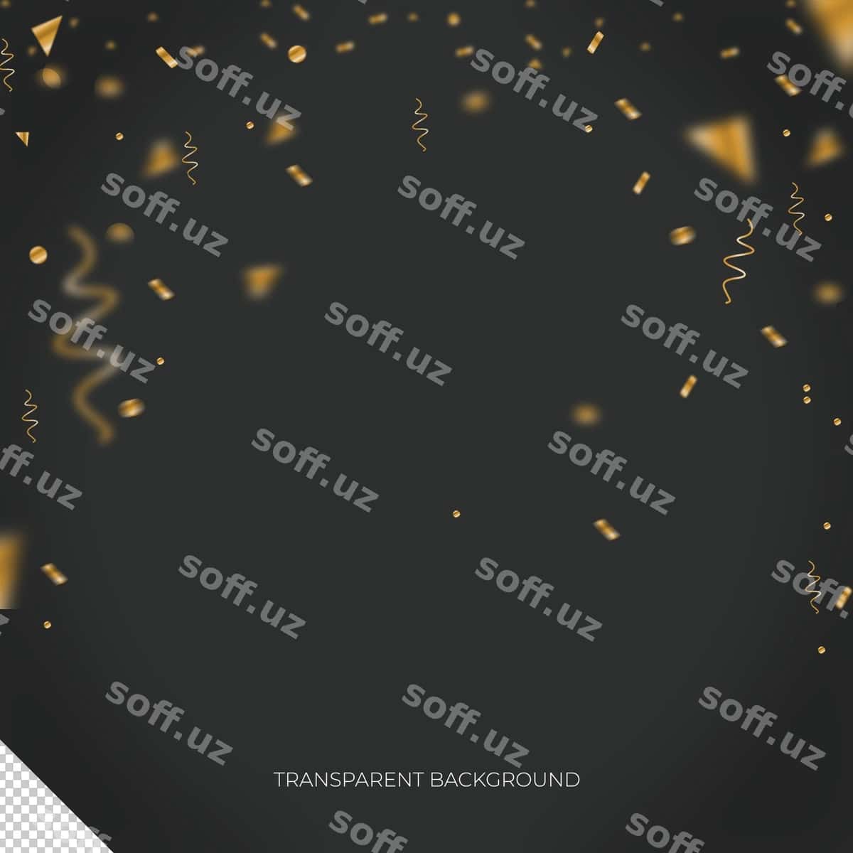 Oltin konfetti hissalari 1 qatlami | Golden confetti particles overlay 1 1
