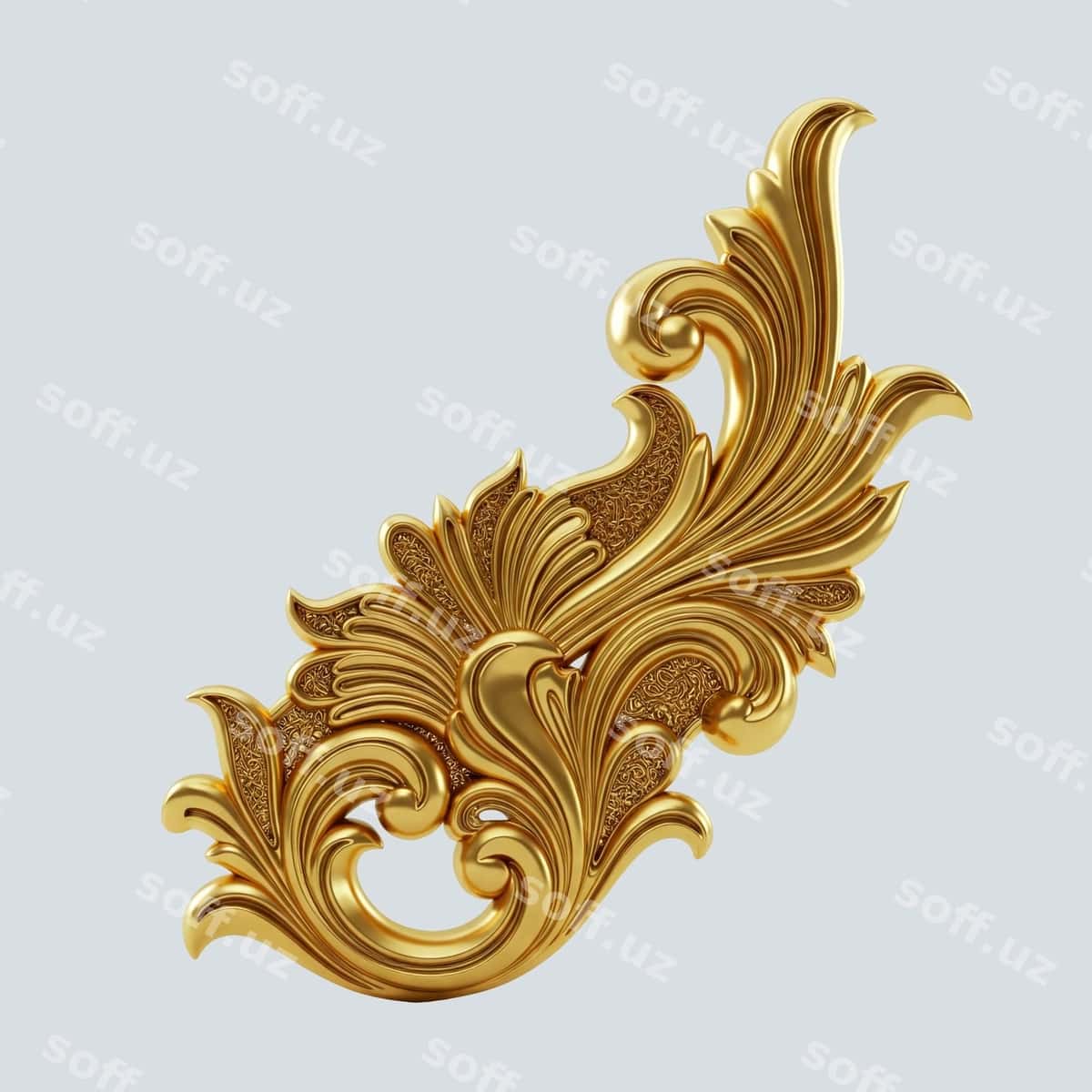 Oltin naqshli gulli dizayn | Golden ornate floral design 1
