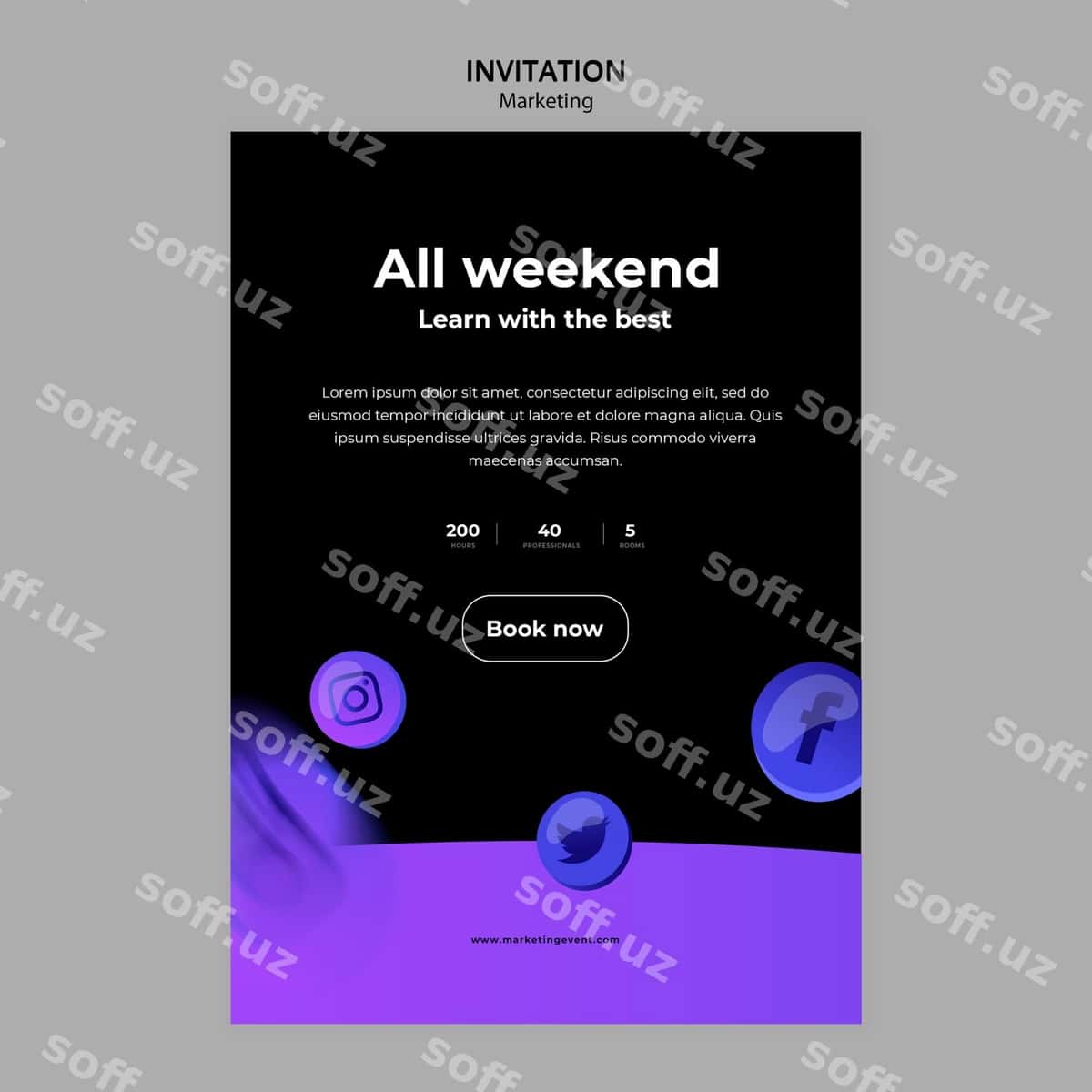 Gradient marketing taklif shabloni | Gradient marketing invitation template 1
