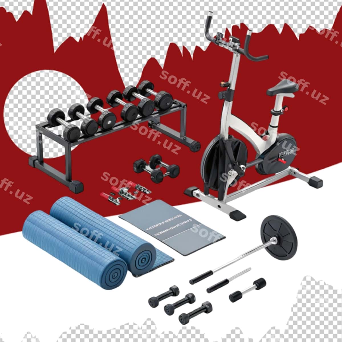 Jim jihozlari izometrik to'plami | Gym equipment isometric set 1