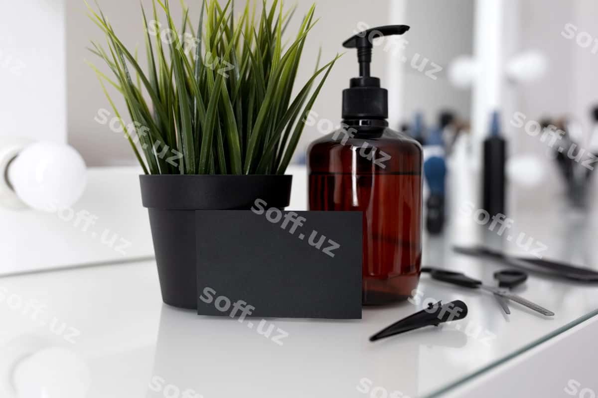 Masterskaya vizitka mockup | Hairdresser business card mockup 1