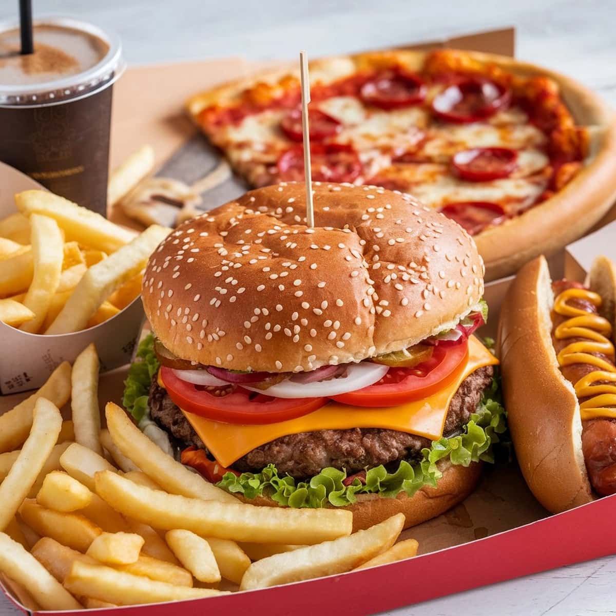 Pishloqli kartoshka bilan gamburger - bu gamburger | Hamburger with cheese fries is hamburger 1