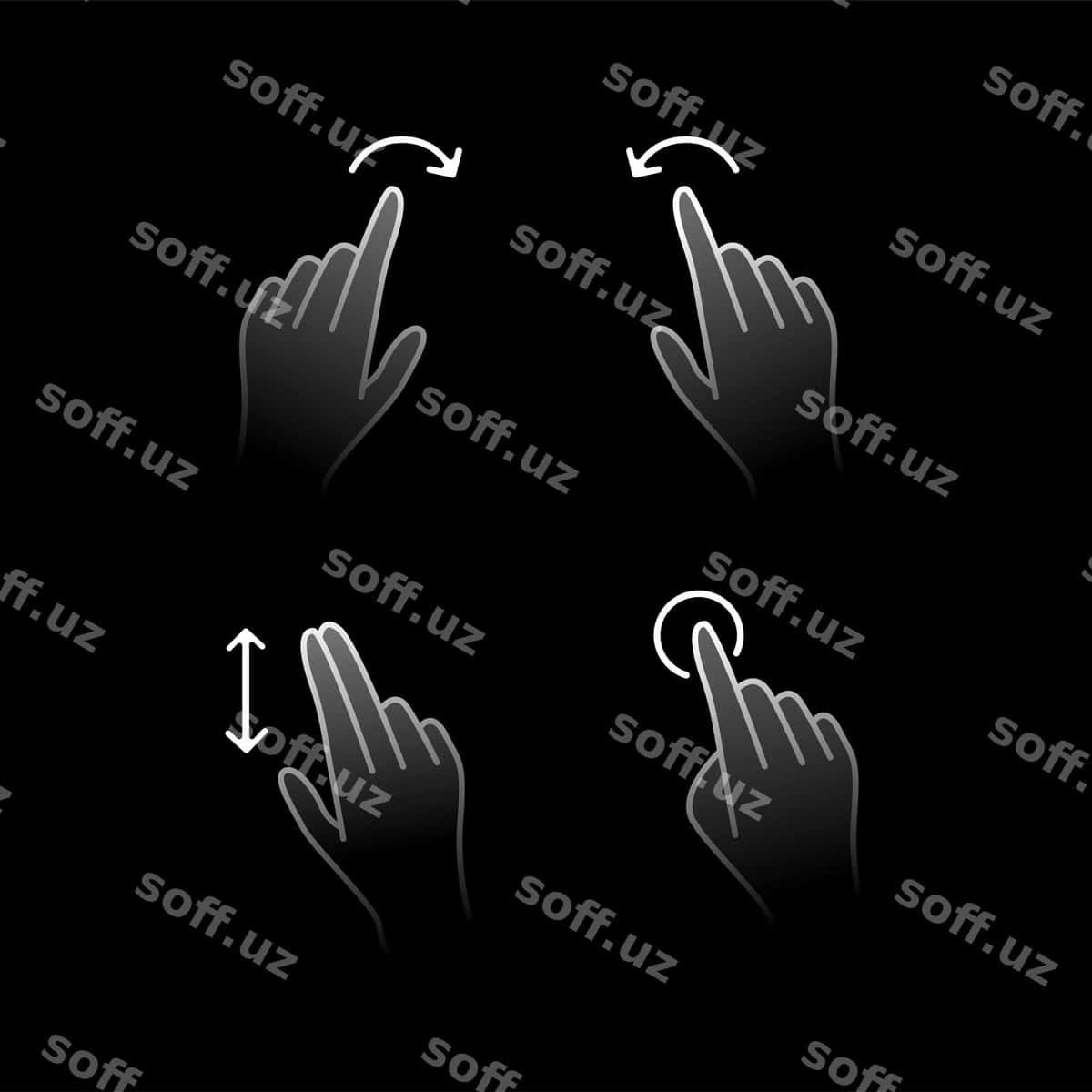Qolaymcha kursor foni qora | Hand cursor background black 1
