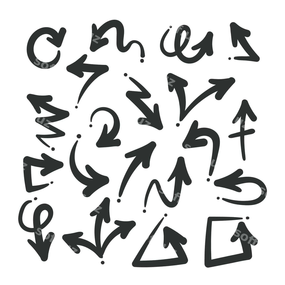 Qollanma oʻstirishlar toʻplami | Hand drawn arrow collection 1