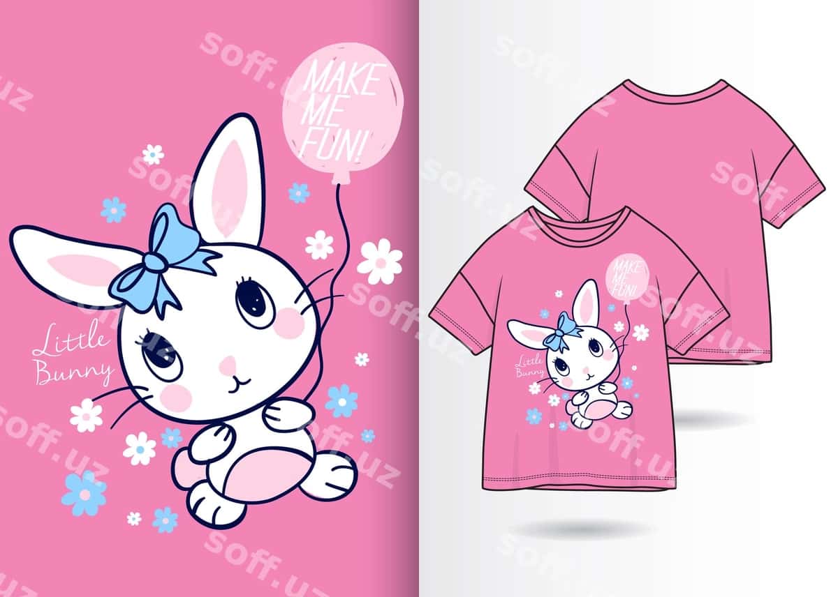 Qo'l bilan chizilgan sevimli tulki | Hand drawn cute rabbit 1