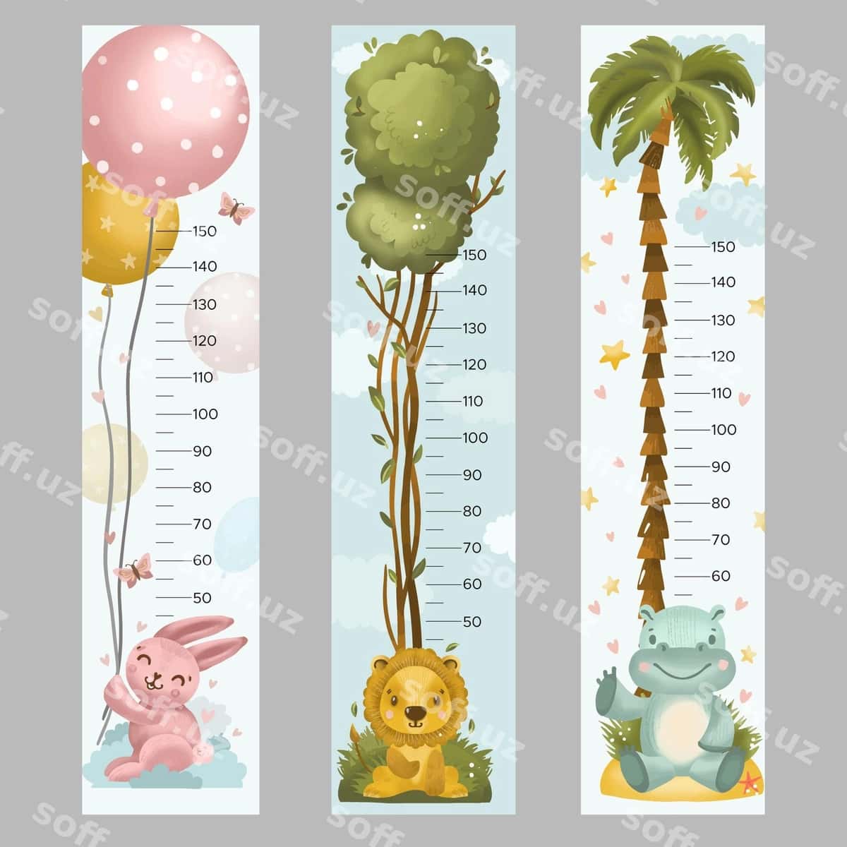 Qo'l chizilgan balandlik metr to'plami bolalar | Hand drawn height meter collection kids 1