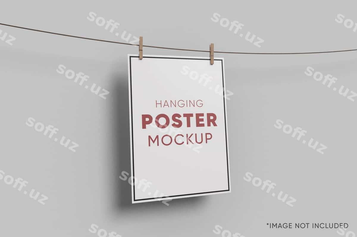 Poster mockupni ashirish | Hanging poster mockup 1