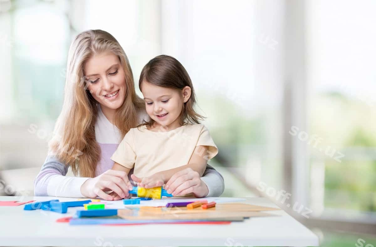 Baxtiyor ona va qiz chizmasi | Happy mother daughter drawing 1