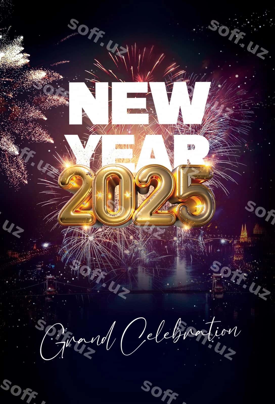 Yangi yil tabrigi ijtimoiy tarmoqlar uchun shabloni | Happy new year social media post template 1