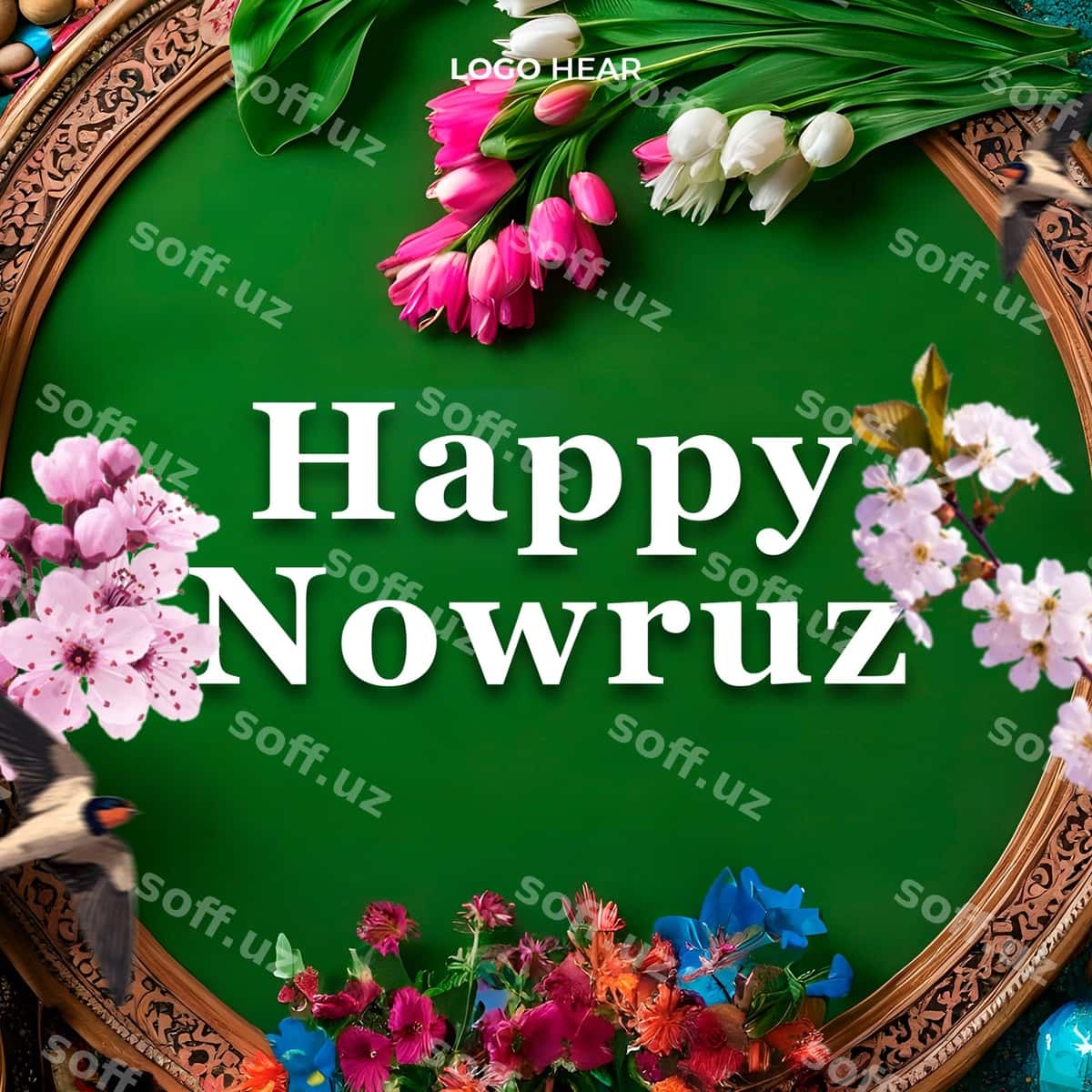 Baxirli Navruz bayrami uchun PSD post | Happy nowruz holiday psd post 1