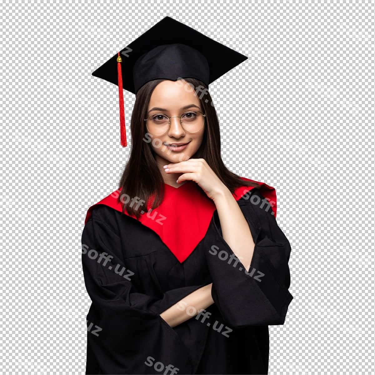 Kulrang diplomli baxtli yosh talaba | Happy young student with diploma grey 1
