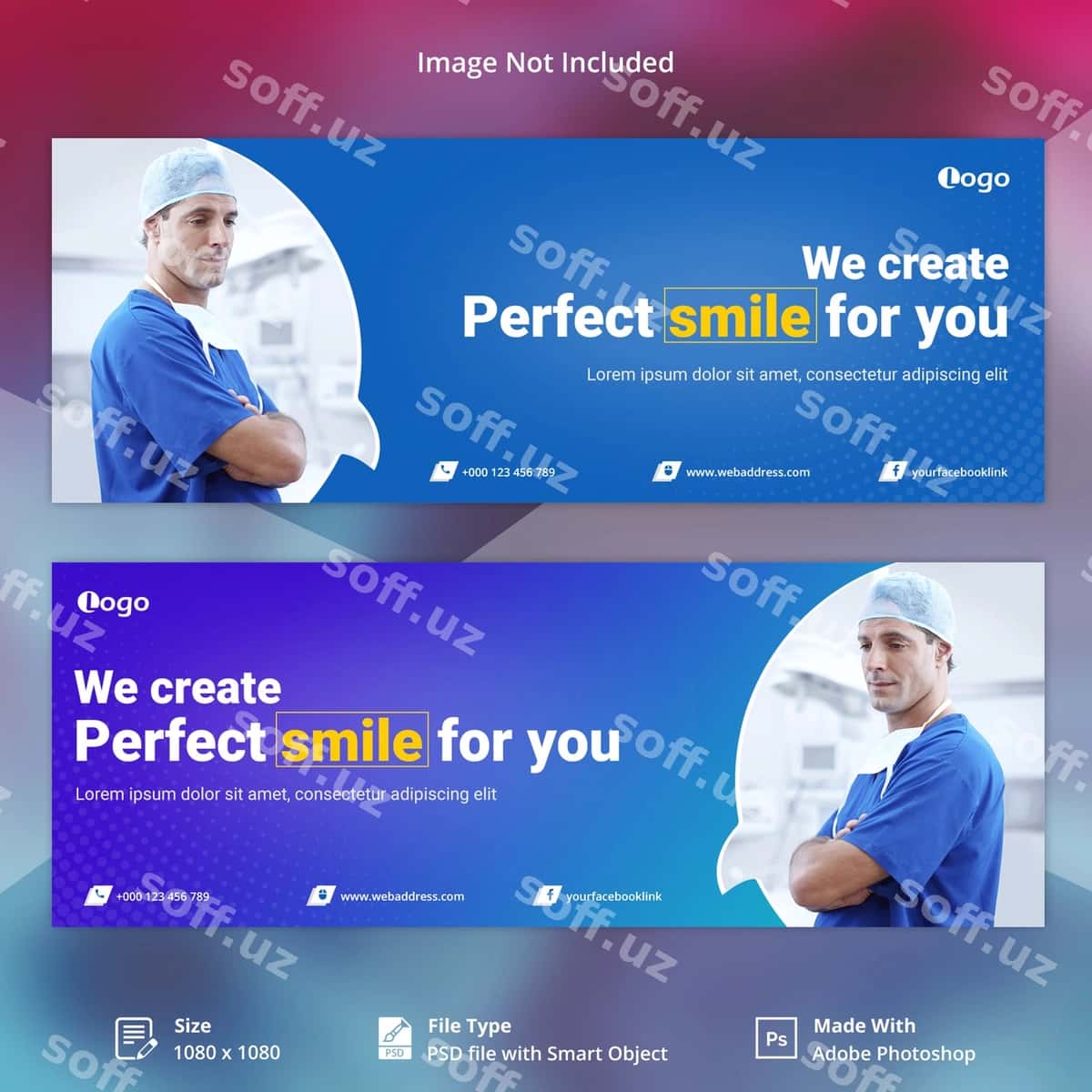 Sovuq tibbiy soxta ijtimoiy media varaq shabloni | Health care social media cover template 1