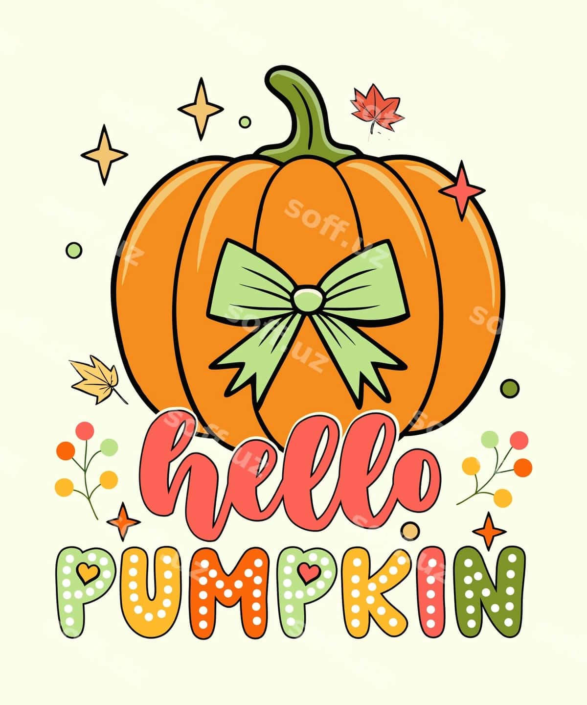 Salom, kamonli qovoq | Hello pumpkin with bow 1