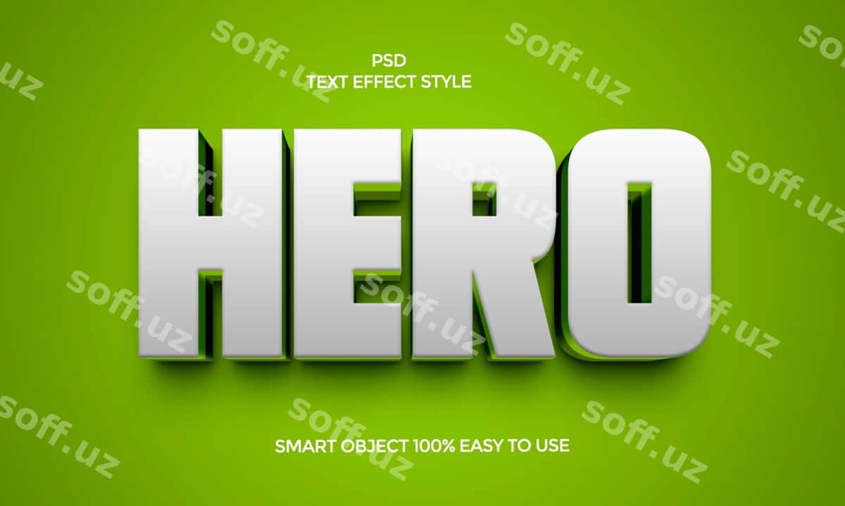 Hero 3D tahrir qilish mumkin matn effekti | Hero 3d editable text effect 1