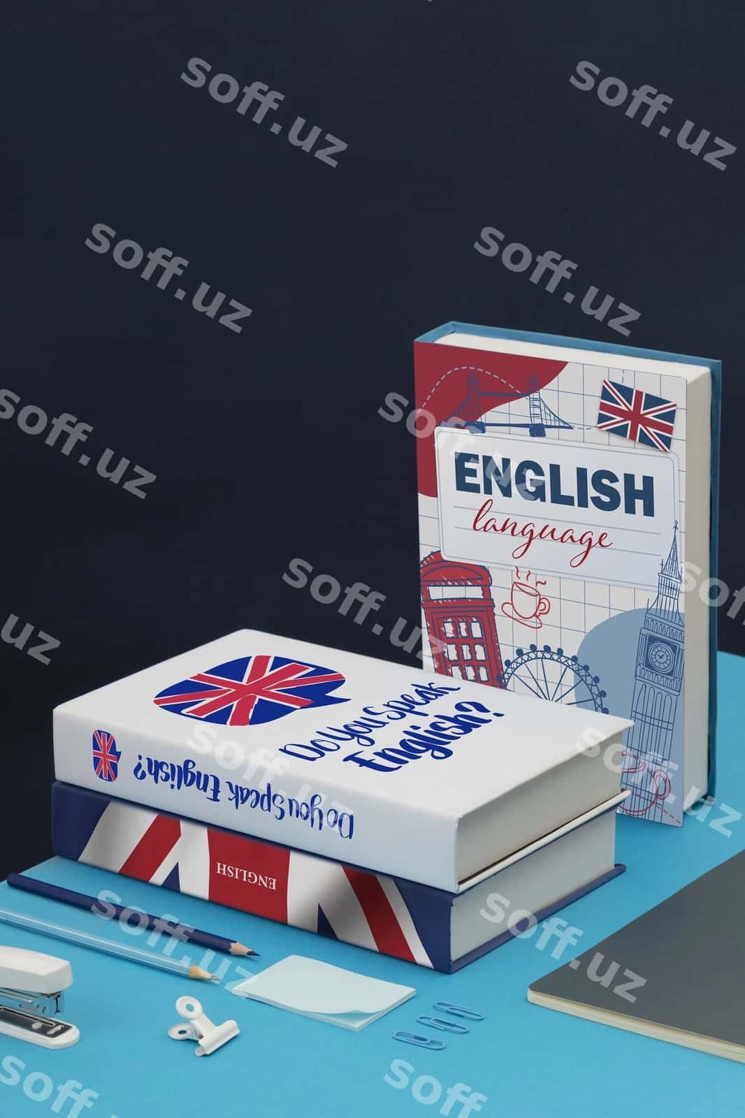 Yuqori burchakdagi ingliz kitoblari joylashuvi | High angle english books arrangement 1