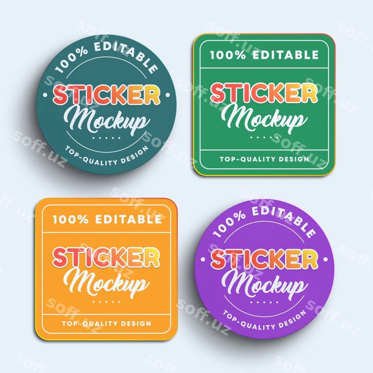 Balansli sifatli tashqi dizaynlar to'plami | Highquality sticker mockup collection 1