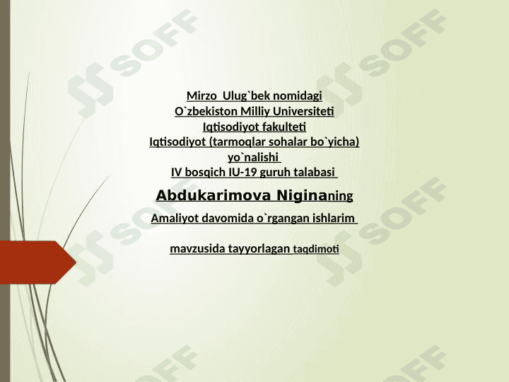 Amaliyot hisoboti. Xususiy korxonaning buxgalteriyasi, tashkiliy tuzilmasi 1