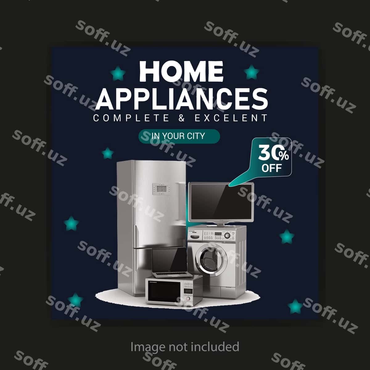 Uyi jihozlari uchun ijtimoiy tarmoqlar post dizayni | Home appliances social media post design 1