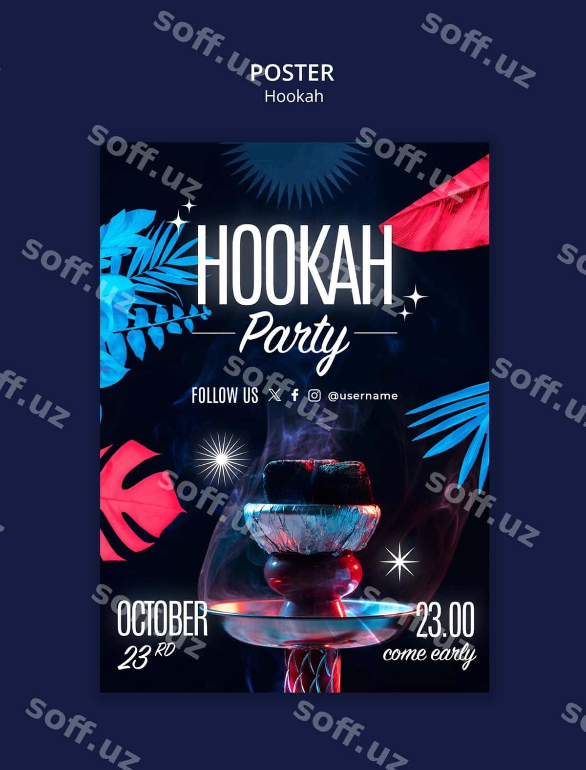 Hokka shablon dizayni | Hookah template design 1
