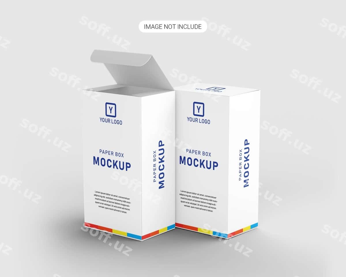 Gorizontal quticha mockup pochg'a mockup | Horizontal box mockup packgaing mockup 1