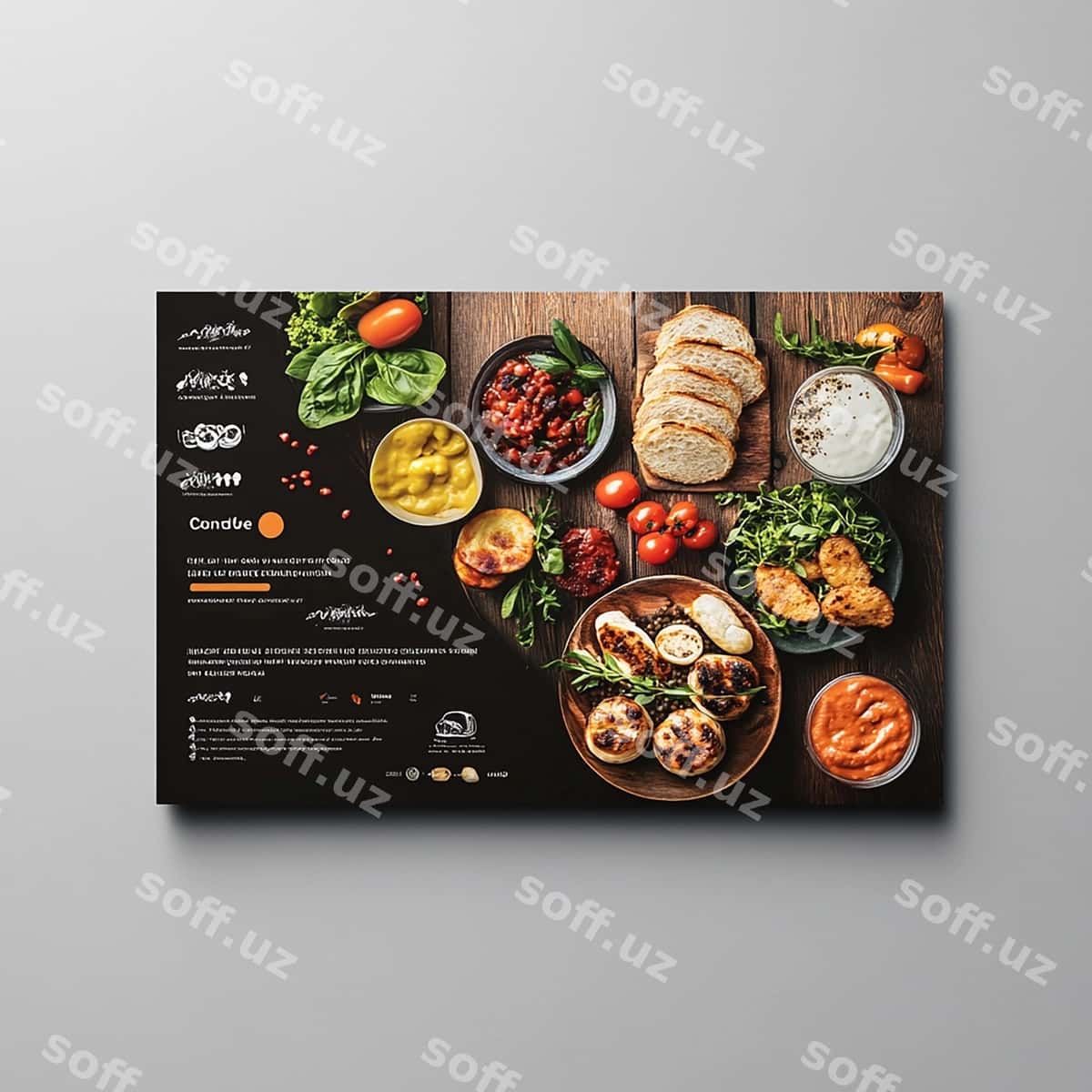 Gorizontal flyer joylashuvi Ovqat kompaniyasi | Horizontal flyer layout food company 1